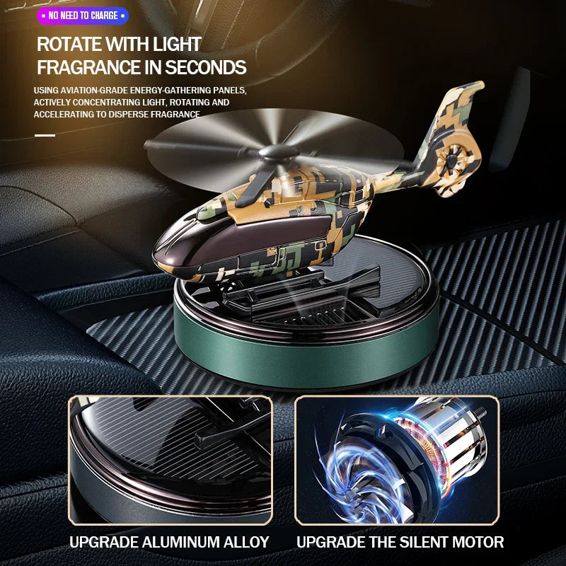 Car solar helicopter rotating air freshener