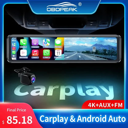 4K Rearview Mirror DVR Wifi Carplay